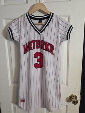 REDFOX Women's Multicolor Baseball Theme Mini Dress Sz Small